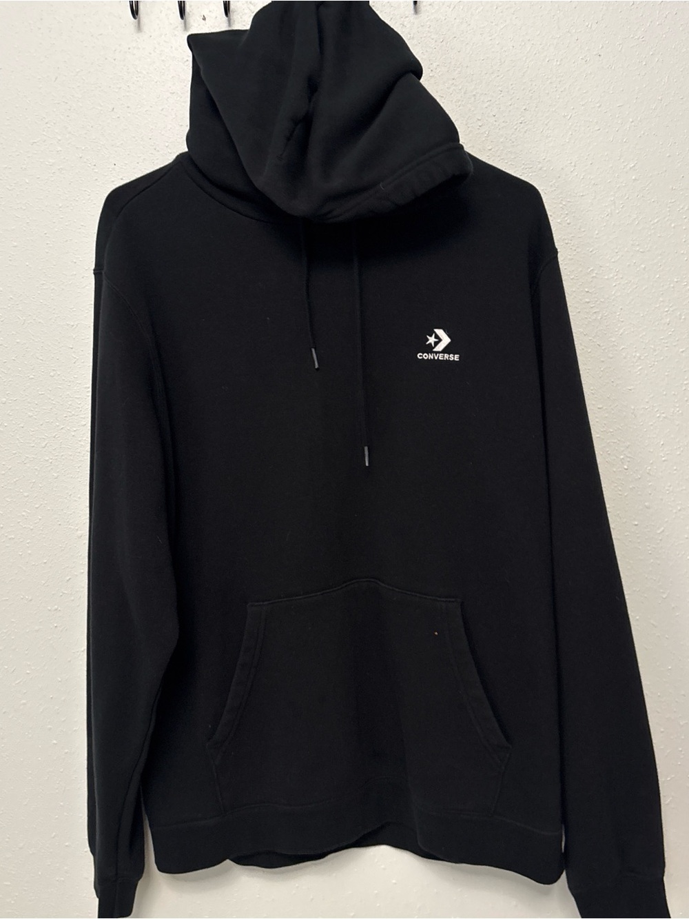 Converse Black Hoodie with Small White Chest Logo - Picture 4 of 4